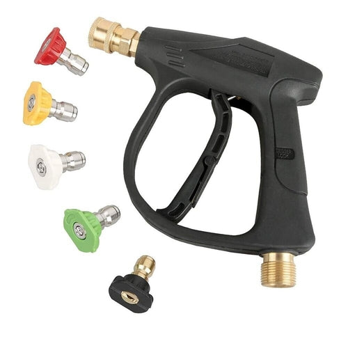 Pistolet de lavage haute pression 1/4" 4000 PSI pour nettoyeur de voiture, pulvérisateur de mousse, lance courte