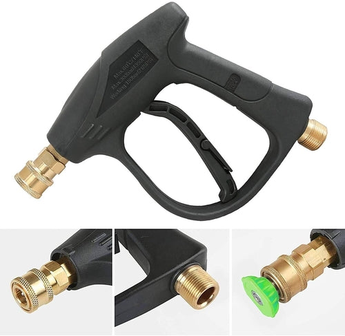 Pistolet de lavage haute pression 1/4" 4000 PSI pour nettoyeur de voiture, pulvérisateur de mousse, lance courte