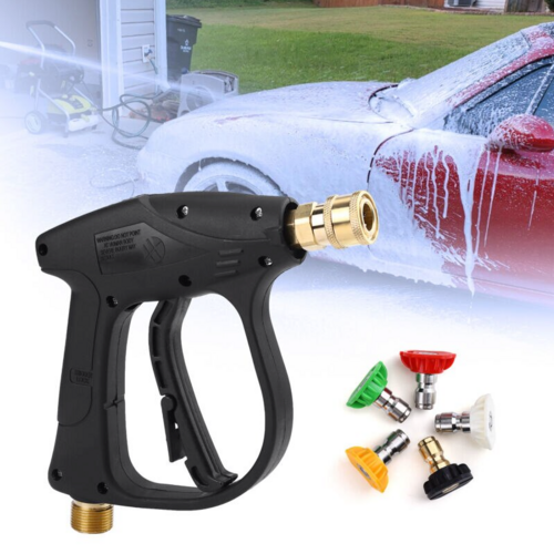 Pistolet de lavage haute pression 1/4" 4000 PSI pour nettoyeur de voiture, pulvérisateur de mousse, lance courte