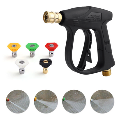 Pistolet de lavage haute pression 1/4" 4000 PSI pour nettoyeur de voiture, pulvérisateur de mousse, lance courte