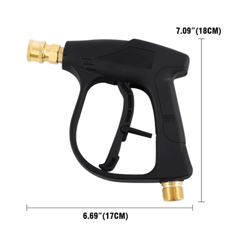 Pistolet de lavage haute pression 1/4" 4000 PSI pour nettoyeur de voiture, pulvérisateur de mousse, lance courte