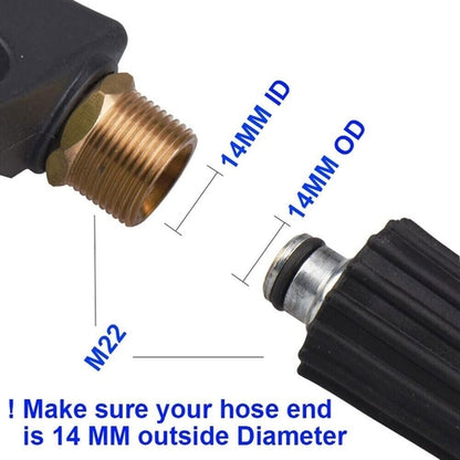 Pistolet de lavage haute pression 1/4" 4000 PSI pour nettoyeur de voiture, pulvérisateur de mousse, lance courte