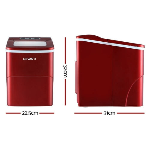 DEVANTi Machine à glaçons portable 2L, pour la maison, le bar, le plan de travail, facile à utiliser