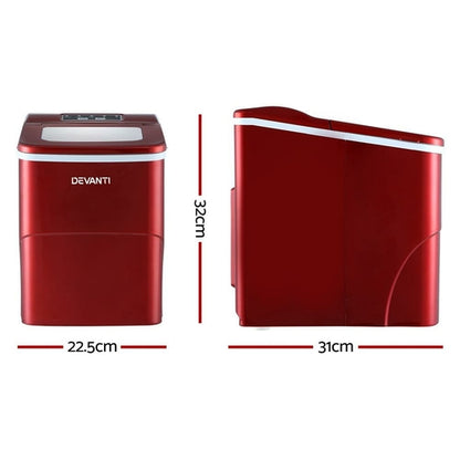 DEVANTi Machine à glaçons portable 2L, pour la maison, le bar, le plan de travail, facile à utiliser