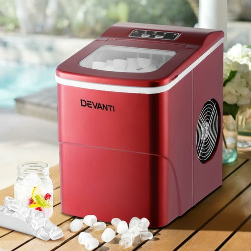 DEVANTi Machine à glaçons portable 2L, pour la maison, le bar, le plan de travail, facile à utiliser