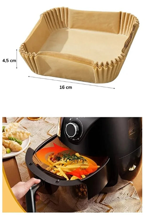 Airfryer Pişirme Kağıdı 50'li Paket Airfryer Astarı Yapışmaz Pişirme