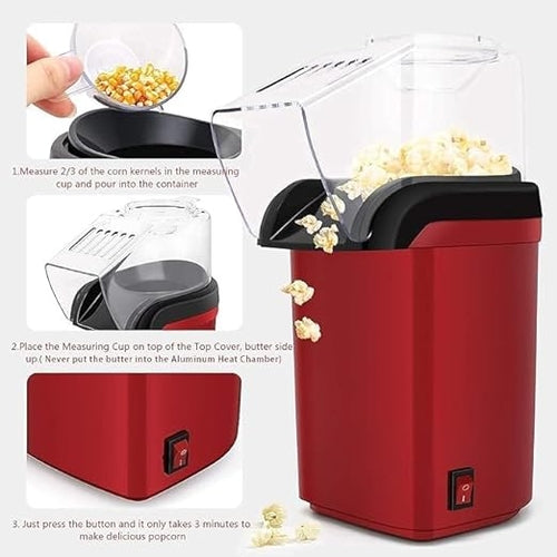1200W Hot Air Popcorn Popper – Oil-Free Electric Snack Maker