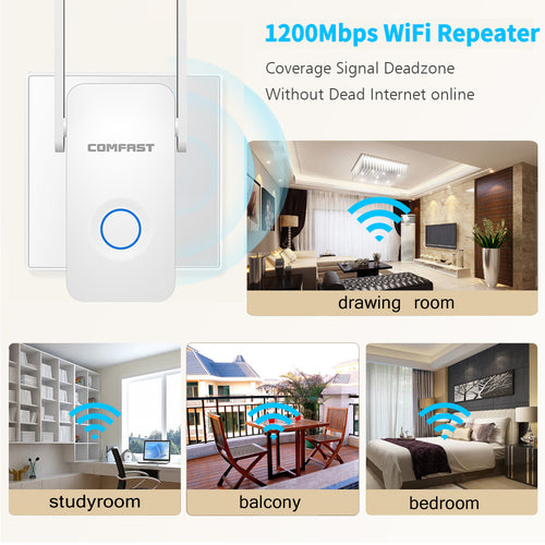 1200Mbps Çift Bant WiFi Menzil Genişletici & Tekrarlayıcı