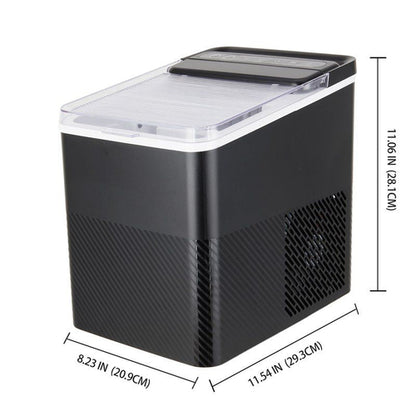 Countertop Ice Maker, Rich Black, 9 Bullet Cubes, 2 Ice Sizes, 26