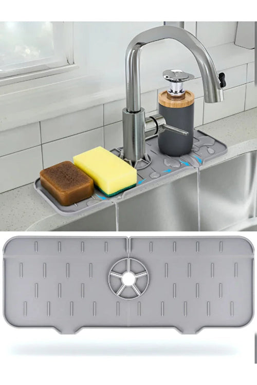 Tapis en silicone pour robinet, imperméable, protection anti-éclaboussures pour évier, récupérateur d'égouttures